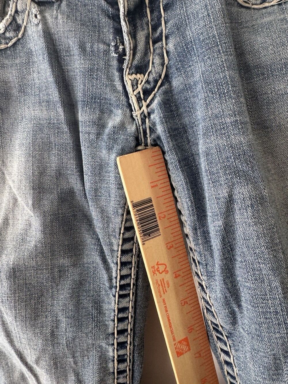 True Religion Joey Super T Jeans Womens 28Low Rise Flare Y2K Made USA Distressed - Picture 5 of 16